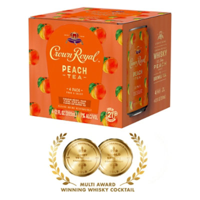 Crown Royal Peach Tea Canadian Whisky Cocktail - 4-12 Fl. Oz. - Image 3