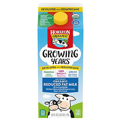 Horizon Organic Growing Years 2% With DHA Omega 3 Milk - 0.5 Gallon