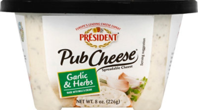 President Garlic And Herbs Pub Cheese - 8 OZ - Image 2