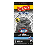 Glad Large Drawstring Forceflex With Clorox Mountain Air Trash Bags - 25-30 Gallon - Image 2