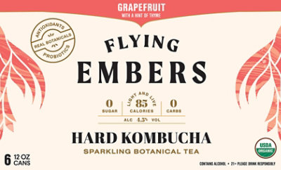 Flying Embers Hard Kombucha Grapefruit In Cans - 6-12 Fl. Oz. - Image 4