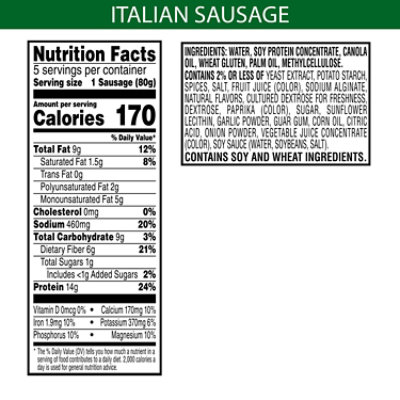 Morningstar Farms Incogmeato Sausage Italian Sausage - 14 Oz. - Image 4