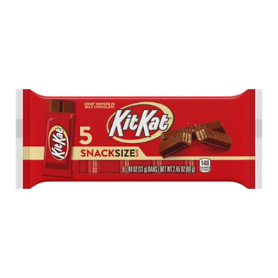 Kit Kat Milk Chocolate Wafer Snack Size Candy Bars 5 Count - 0.49 Oz - Image 1