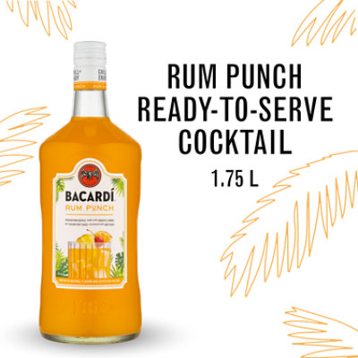 Bacardi Rum Punch Gluten Free Ready To Serve Premium Rum Cocktail 1.