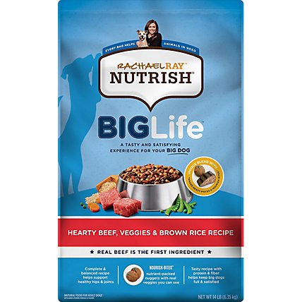 Rachael Ray Nutrish Hearty Beef Veggie & Brown Rice Dog Food - 14 LB - Image 2