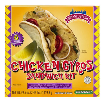 Devanco Foods Chicken Gyros Sandwich Kit - 39.5 Oz. - Image 1