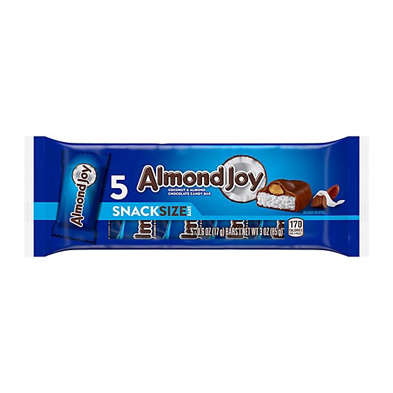 Almond Joy Coconut And Almond Chocolate Snack Size Candy Bars 5 Count - 0.6 Oz