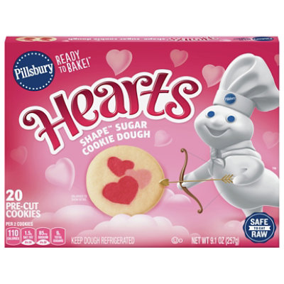 Pillsbury Ready To Bake Hearts Shape Sugar Cookie Dough 20 Count - 9.1 OZ - Image 3