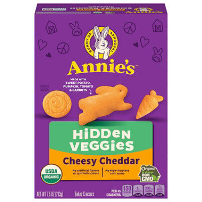 Annies Organic Crackers Cheesy Cheddar Hidden Veggies - 7.5 Oz - Image 1