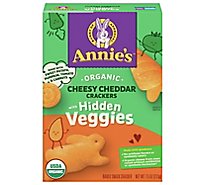 Annies Organic Crackers Cheesy Cheddar Hidden Veggies - 7.5 Oz