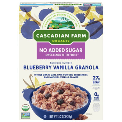 Cascadian Farm Organic No Added Sugar Blueberry Vanilla Granola - 15.2 OZ