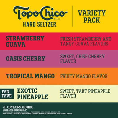 Topo Chico Hard Seltzer Variety Pack Hard Seltzer 4.7% ABV Cans - 12-12 Fl. Oz. - Image 2