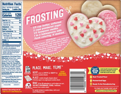 Pillsbury Ready To Bake Hearts Cut Out Sugar Cookie Dough 20 Count - 7.2 Oz - Image 6