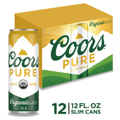 Coors Pure Organic Light Beer 3.8% ABV In Cans - 12-12 Fl. Oz.