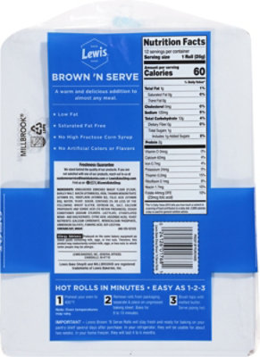 Lewis Bake Shop Brown 'N Serve Rolls 12 ct - 11 OZ - Image 5
