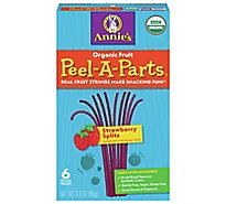Annies Organic Strawberry Splits Peel-a-part Fruit Strings 6 Count - 3.3 OZ
