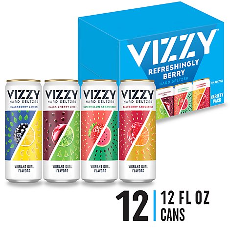 Vizzy Variety Pack Hard Seltzer 5% ABV Cans - 12-12 Fl. Oz.