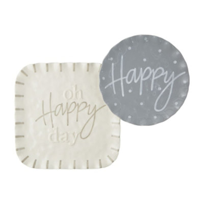 Mud Pie Happy Ruffle Tray Set - EA