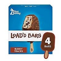 Blue Bunny Load'd Bars Bunny Tracks Frozen Dessert for Fall - 4 Count - Image 1