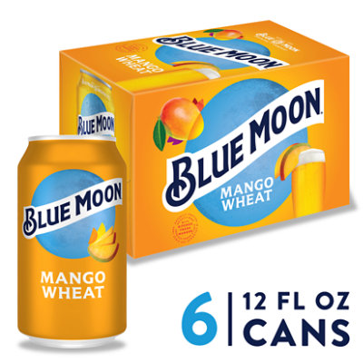 Blue Moon Mango Wheat Craft Fruit Beer Beer 5.4% ABV Cans - 6-12 Fl. Oz. - Image 1