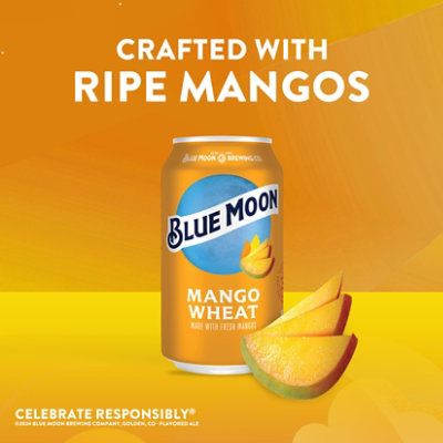 Blue Moon Mango Wheat Craft Fruit Beer Beer 5.4% ABV Cans - 6-12 Fl. Oz. - Image 3