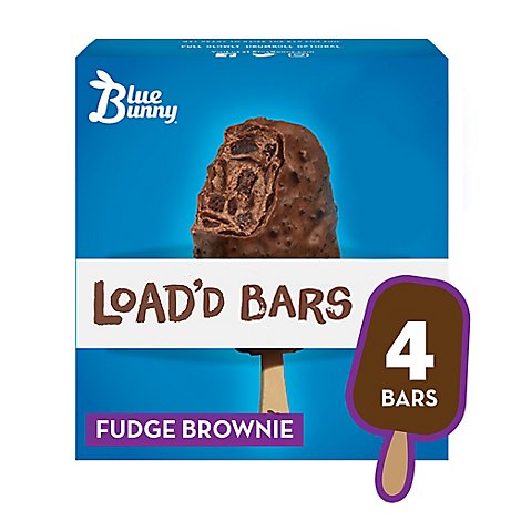 Blue Bunny Load'd Bars Super Fudge Brownie 4 Count - 13.4 Fl. Oz.