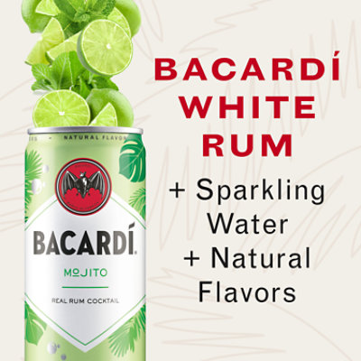 Bacardi Mojito Gluten Free Ready to Drink Real Rum Slim Cocktail Multipack - 4-355 Ml - Image 3