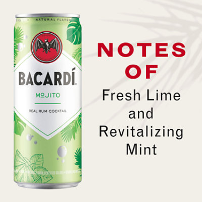 Bacardi Mojito Gluten Free Ready to Drink Real Rum Slim Cocktail Multipack - 4-355 Ml - Image 2