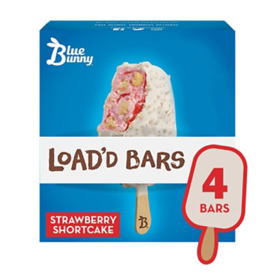 Blue Bunny Load'd Bars Strawberry Shortcake 4 Count - 13.4 Fl. Oz.
