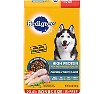 Pedigree High Protein Chicken And Turkey Flavor Kibble Adult Dry Dog Food - 20.4 Lb