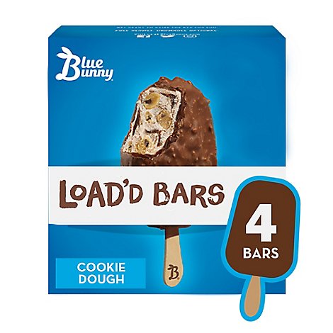 Blue Bunny Loadd Bars Cookie Dough - 13.4 Fl. Oz.