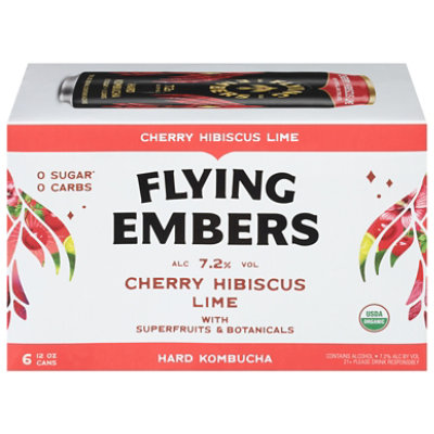 Flying Embers Hard Kombucha Black Cherry In Cans - 6-12 Fl. Oz.