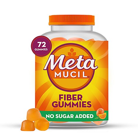 Metamucil Fiber Supplement Gummies Sugar Free Orange - 72 Count