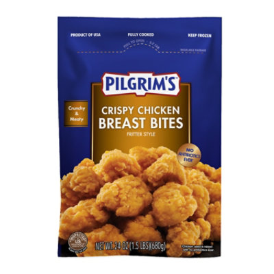 Pilgrims Crispy Chicken Breast Bites Frozen Fully Cooked - 24 OZ