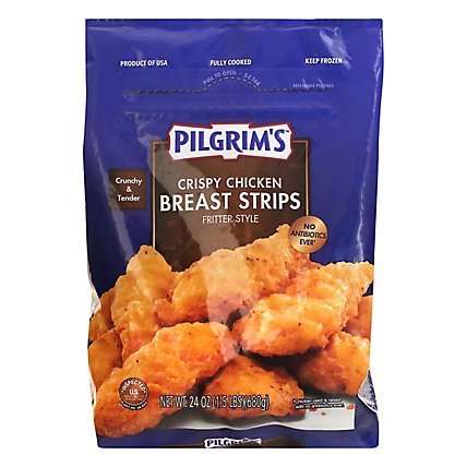 Pilgrims Crispy Chicken Breast Strips Frozen Fully Cooked - 24 OZ - Image 3