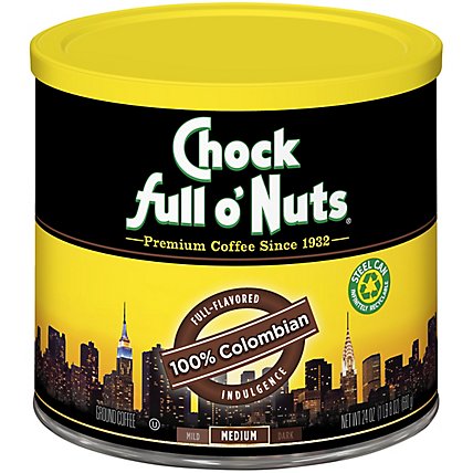 Chock full o Nuts 100% Columbian Ground Coffee Canister - 24 OZ - Image 3