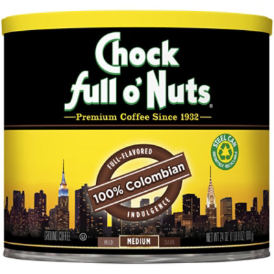 Chock full o Nuts 100% Columbian Ground Coffee Canister - 24 OZ - Image 1