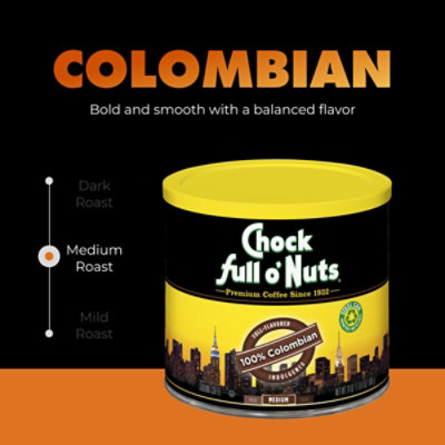 Chock full o Nuts 100% Columbian Ground Coffee Canister - 24 OZ - Image 3