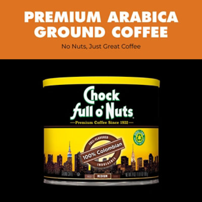 Chock full o Nuts 100% Columbian Ground Coffee Canister - 24 OZ - Image 4