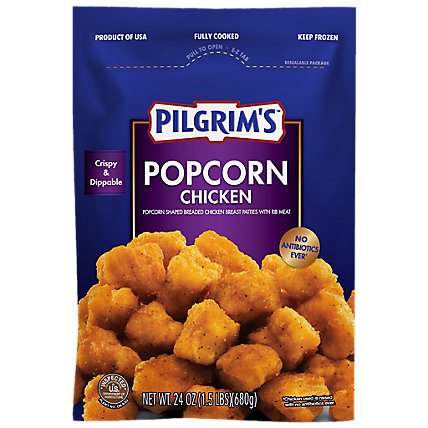 Pilgrims Popcorn Chicken Frozen Fully Cooked - 24 OZ - Image 1