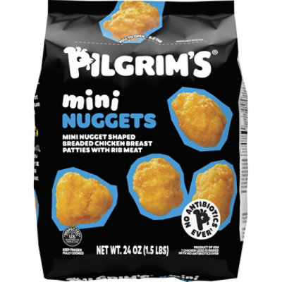 Pilgrim's Mini Nugget Shaped Breaded Chicken Breast Patties With Rib Meat - 24 Oz