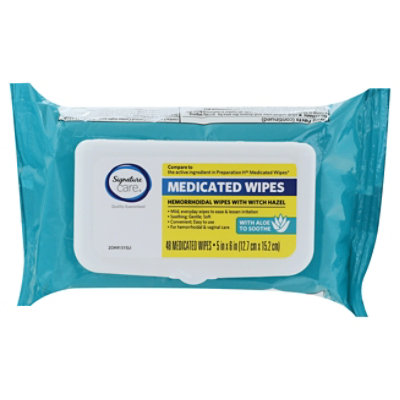 Signature Select/Care Hemorrhoidal Medicated Wipes - 48 CT