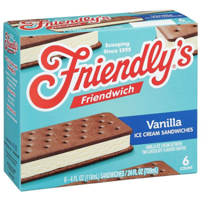 Friendly's Vanilla Friendwich Ice Cream Sandwiches Box - 6 Count - Image 1