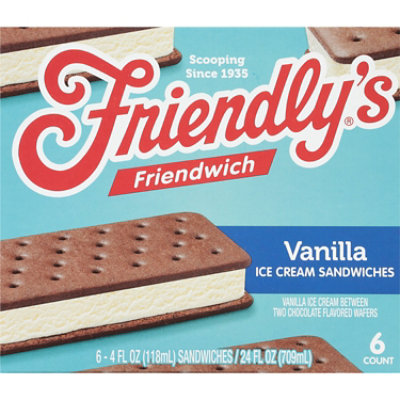 Friendly's Vanilla Friendwich Ice Cream Sandwiches Box - 6 Count - Image 2