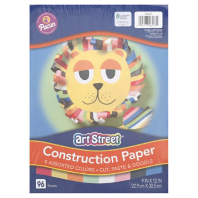 Prang Standard Weight Construction Paper, 8 Assorted Colors, 9 x