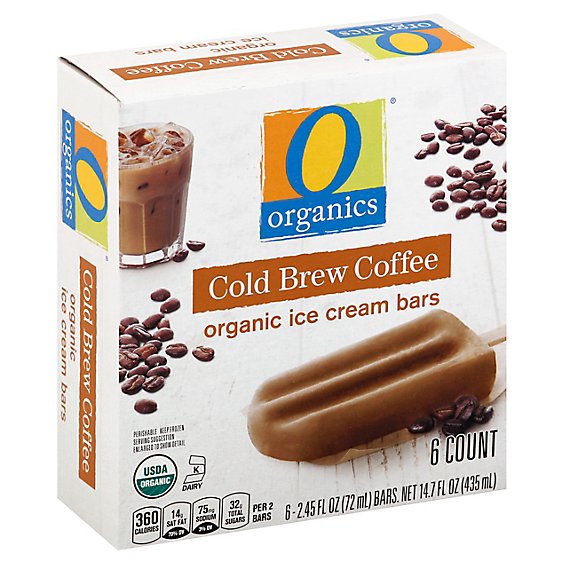 O Organics Ice Cream Bar Cold Brew Coffee - 6-2.45 FZ