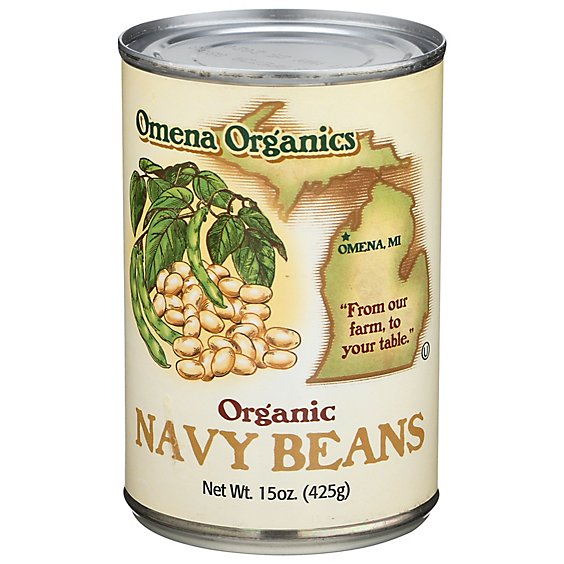 Omena Organics Beans Navy Canned Org - 15 OZ