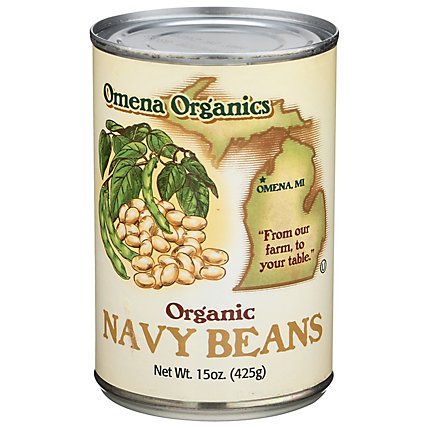 Omena Organics Beans Navy Canned Org - 15 OZ - Image 1