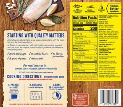 Gortons Fish Sticks Haddock Premium - 14.6 OZ - Image 5