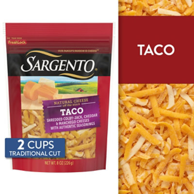 Sargento Shredded Taco Natural Cheese with Authentic Seasonings - 8 Oz - Image 1